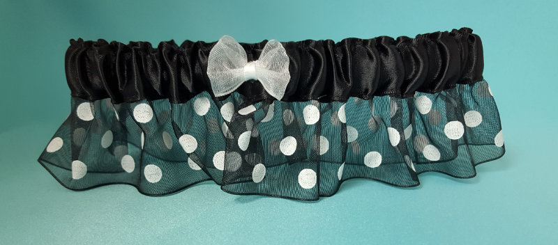 Black Garter with White Dots